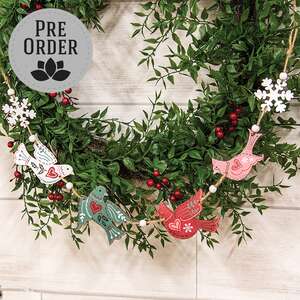 Yuletide Folklore Birds & Snowflakes Wooden Garland 38893;