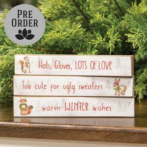 Warm Winter Wishes Frosty Woodland Mini Stick, 3 Asstd. 38895;