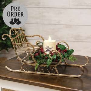 Distressed Gold Finish Scrolled Sleigh 60525;