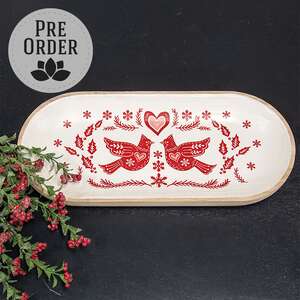 Yuletide Cardinal Oval Wooden Tray 65392;