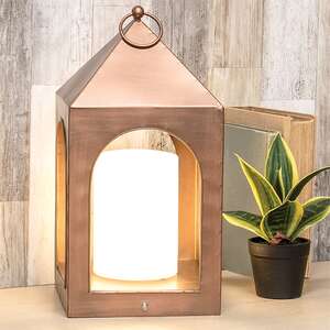Copper Finish Open Air Tri-Function LED Lantern, 16" 70206;
