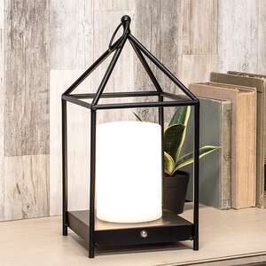 Black Metal Open Air Tri-Function LED Lantern, 16" 70207;
