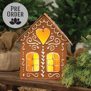 Metal Gingerbread House Luminary, 9.75"H 70218;