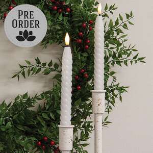 White Twisty Timer Tapers, 10"H, 2/Set CB23826W;