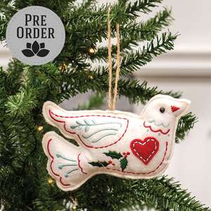 Yuletide Folklore Stuffed Felt Dove Ornament CW4021;