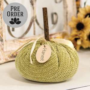 Stuffed Green Harvest Sweater Pumpkin, 5.5"H CW4042;