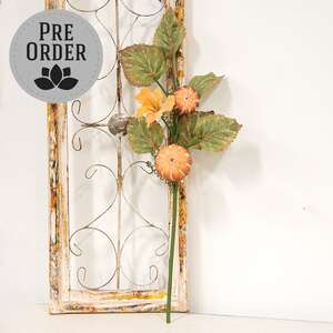 Autumn Garden Pumpkin & Blooms Spray, 26" LS142504;