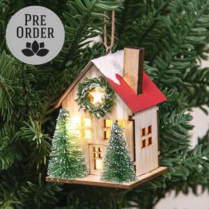 Snowy Woodland Light Up House Ornament;