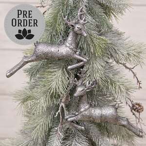 Antiqued Silver Vintage Reindeer Ornament, 2 Asstd. MN292501;