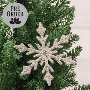 Diamond Platinum Snowflake Ornament, 6" QE152544Diamond Platinum Snowflake Ornament, 6" QE152544;