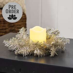 Glistening Platinum Pine Candle Ring, 3.5" SA112545;
