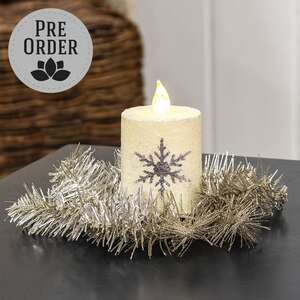 Glistening Platinum Pine Candle Ring, 2" SA112546;