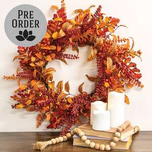 Bittersweet Berries & Fall Leaves Wreath, 24" SA112562;