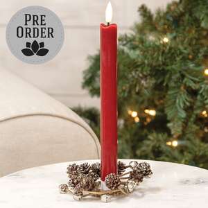 Icy Pinecone & Sleigh Bells Candle Ring, 2" SA112566;