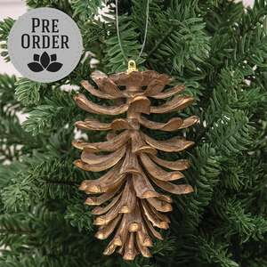 Bronze Tipped Pinecone Ornament, 5.5" SA112610;