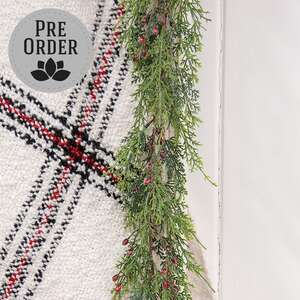 Frosted Cedar & Berries Garland, 6 ft SW032528;