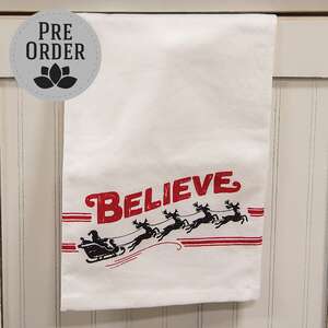 Believe Santa & Reindeer Dish Towel 19544;
