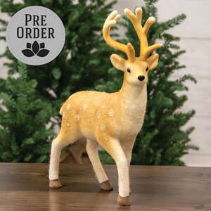 Felted Spotted Standing Deer, 16.5"H RH232504;