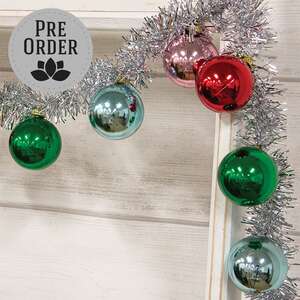 Platinum Tinsel & Bauble Garland, 4 ft SA112570;