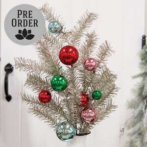 Platinum Tinsel & Bauble Spray, 30" SA112583;