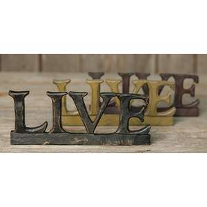 Resin Sign "LIVE" - 3 asst.