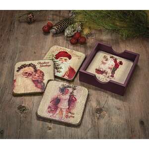 Vintage Christmas Coasters - Set of 4