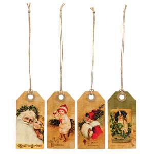 33645 Vintage Merry Christmas Tags - Set of 4;