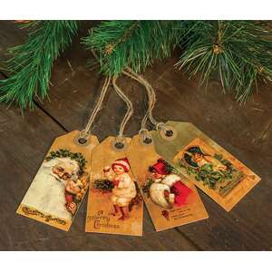 33645 Vintage Merry Christmas Tags - Set of 4;