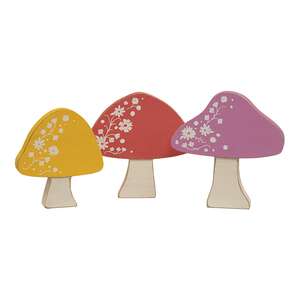 Spring Floral Chunky Mushroom Sitters, 3/Set 38253;