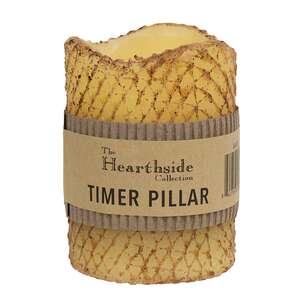 3" x 4" Honeycomb Textured Pillar - Burnt Ivory