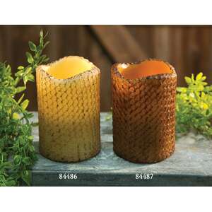 3" x 4" Honeycomb Textured Pillar - Burnt Ivory