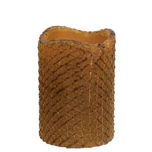 3" x 4" Honeycomb Textured Pillar - Burnt Mustard