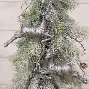 Antiqued Silver Vintage Reindeer Ornament, 2 Asstd. MN292501;