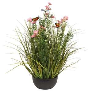Potted Pink Cosmos w/ Onion Grass & Butterflies 18445;
