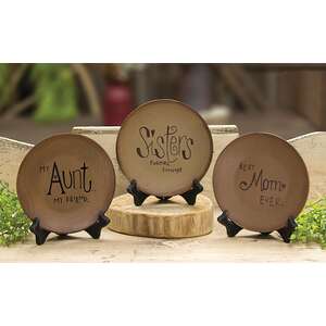 Mom, Aunt, Sisters Plates - 3 asst