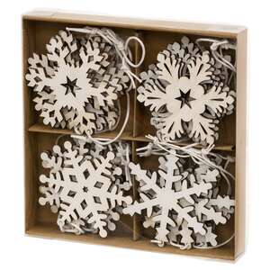 24/Set, Snowflake Christmas Ornaments