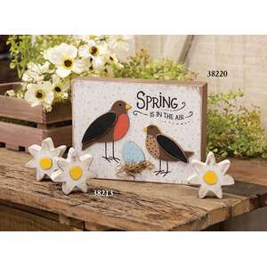 nullSpring Is In the Air Layered Nesting Birds Box Sign