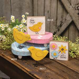 2 Set - Distressed Wooden Chunky Easter Egg Risers