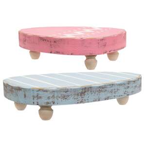 2 Set - Distressed Wooden Chunky Easter Egg Risers