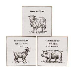 Sheep Happens Square Block, 3 Asstd. 38223;