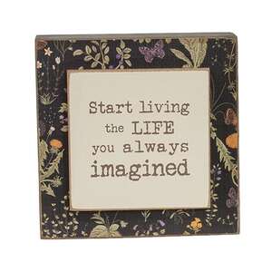 Love Life Layered Floral Box Sign, 2 Asstd. 38234;