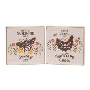 Backyard Garden Floral Square Block, 2 Asstd. 38244;