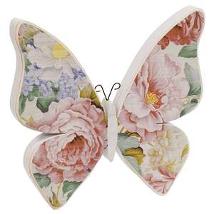 Wooden Vintage Floral Butterfly Sitter - 3 Asstd.