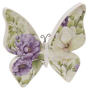 Wooden Vintage Floral Butterfly Sitter - 3 Asstd.