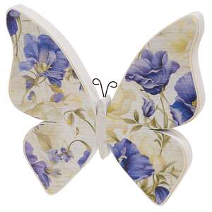 Wooden Vintage Floral Butterfly Sitter - 3 Asstd.
