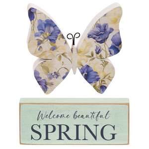 2 Set - Vintage Floral Butterfly & Block Sitters - 3 Asstd.