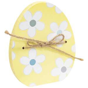 Dots & Stripe Wooden Easter Egg Sitter with Jute Bow - 3 Asstd.