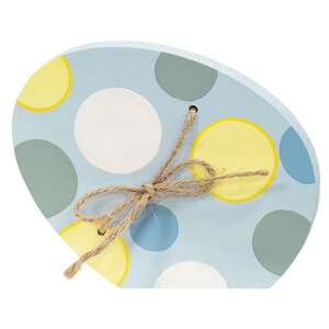 Dots & Stripe Wooden Easter Egg Sitter with Jute Bow - 3 Asstd.