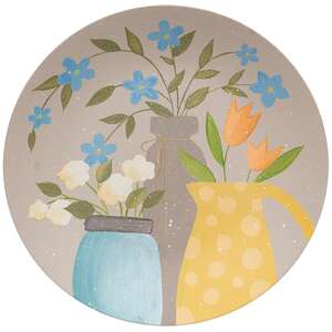 Spring Flowers In Jars Plate - 2 Asstd.