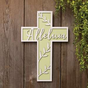 Vined Alleluia Cross Sign